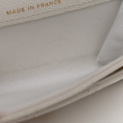 Chanel Caviar Quilted Flap Card Holder Wallet White 9 of 12