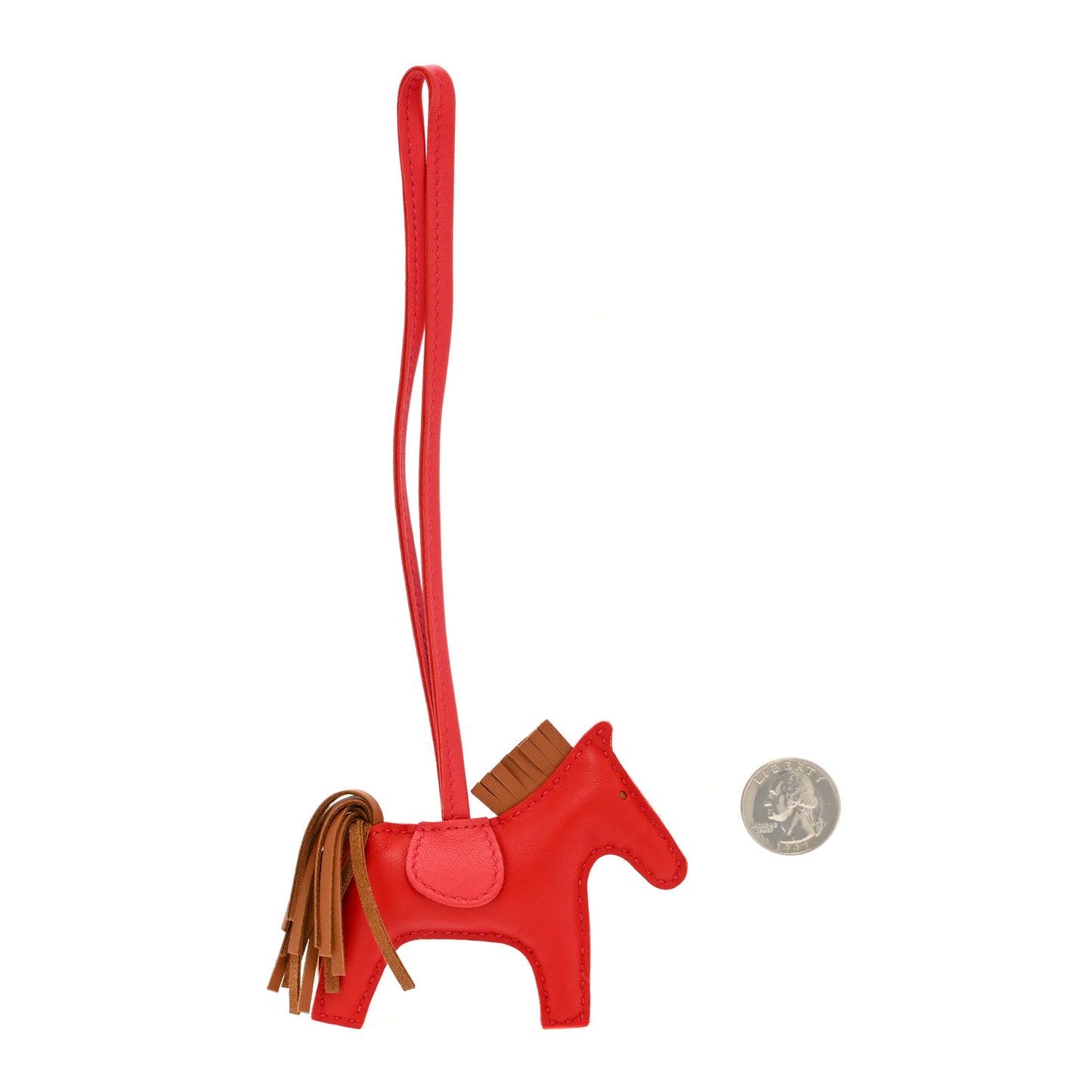Milo Lambskin Grigri Rodeo Horse Bag Charm PM Rouge Indien Gold Bougainvillea