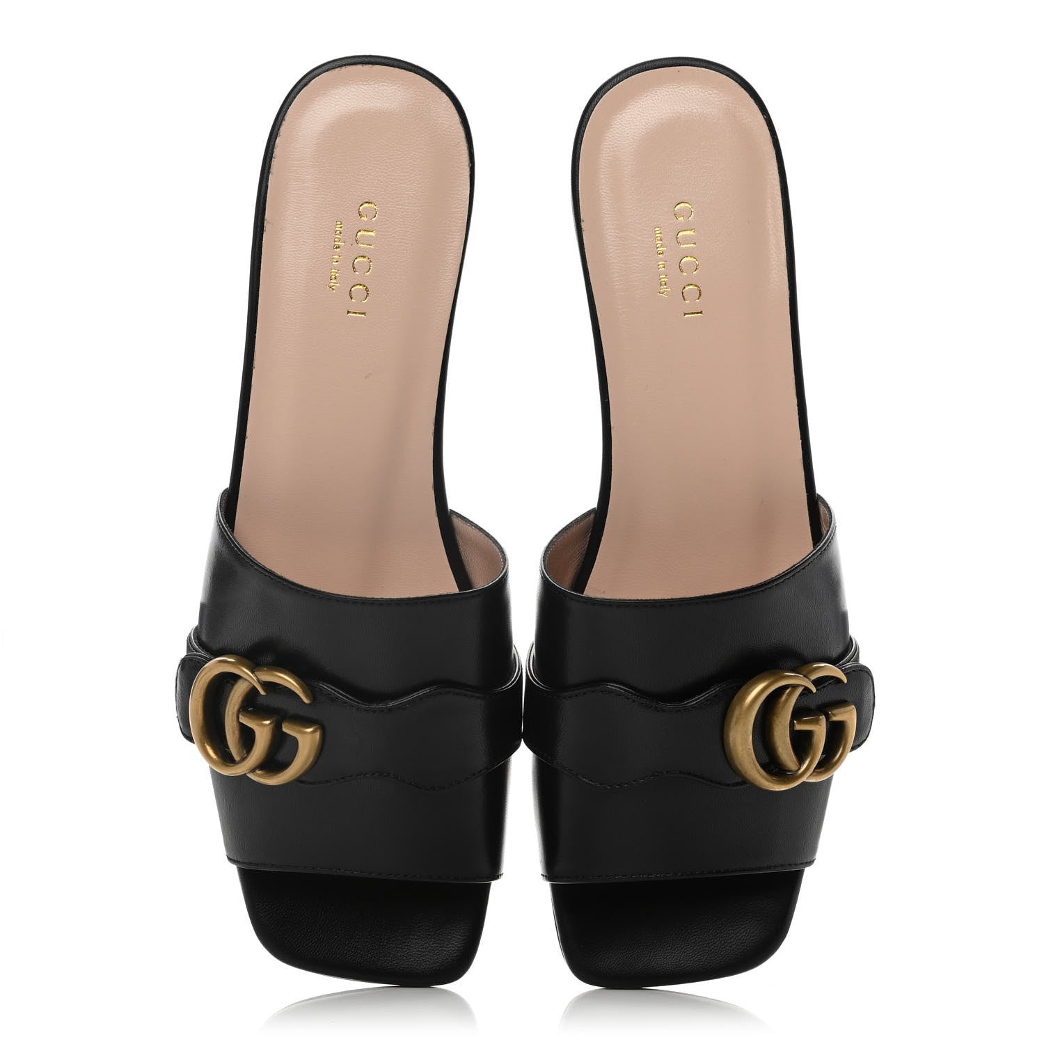 Gucci Malaga Kid GG Marmont Flat Slide Sandals 37 Black 5 of 10