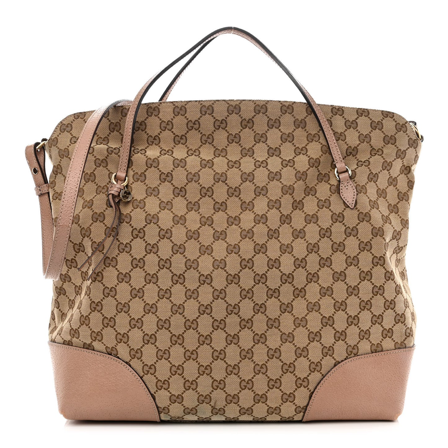 Monogram Large Bree Foldover Tote Beige Soft Pink