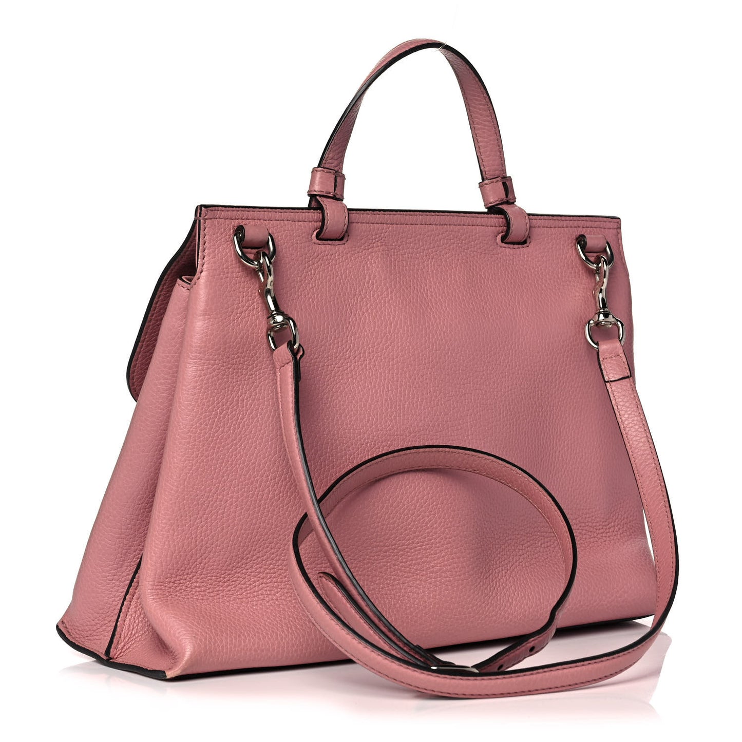 Cellarius Calfskin Medium Bamboo Daily Top Handle Bag Carmine Rose