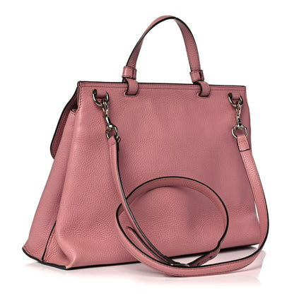 Gucci Cellarius Calfskin Medium Bamboo Daily Top Handle Bag Carmine Rose 2 of 13