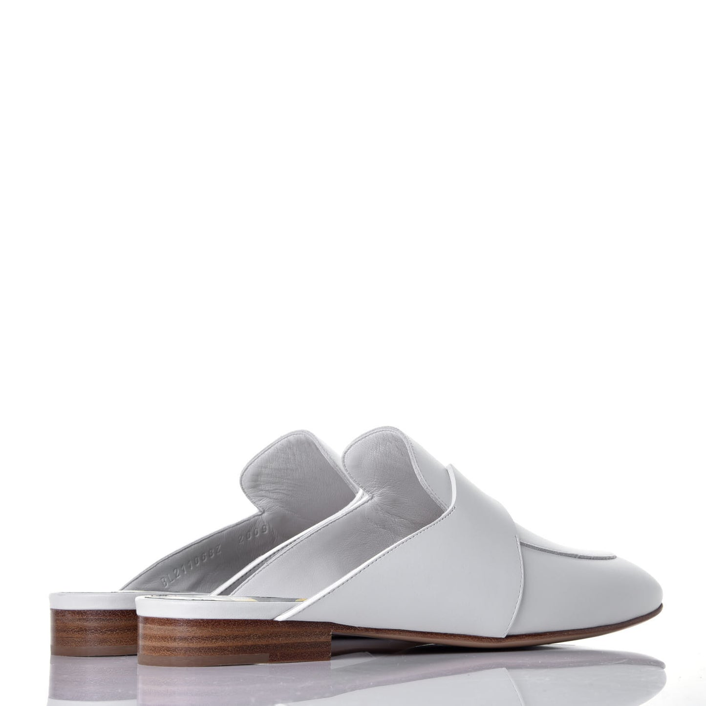 Supple Calfskin Catena Mules 37.5 White