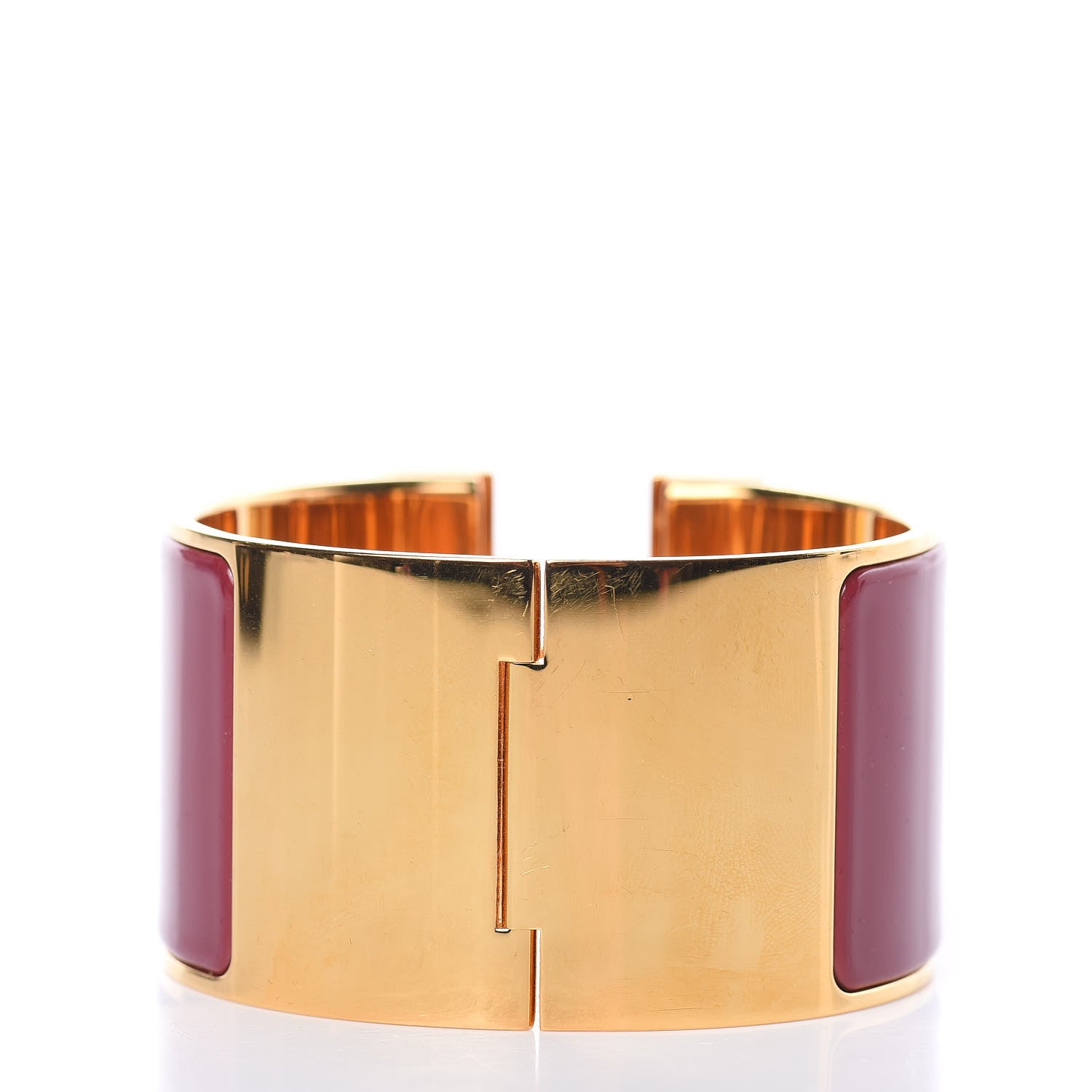 Hermes Enamel Extra Wide Clic Clac H Bracelet GM Bourgogne 3 of 5