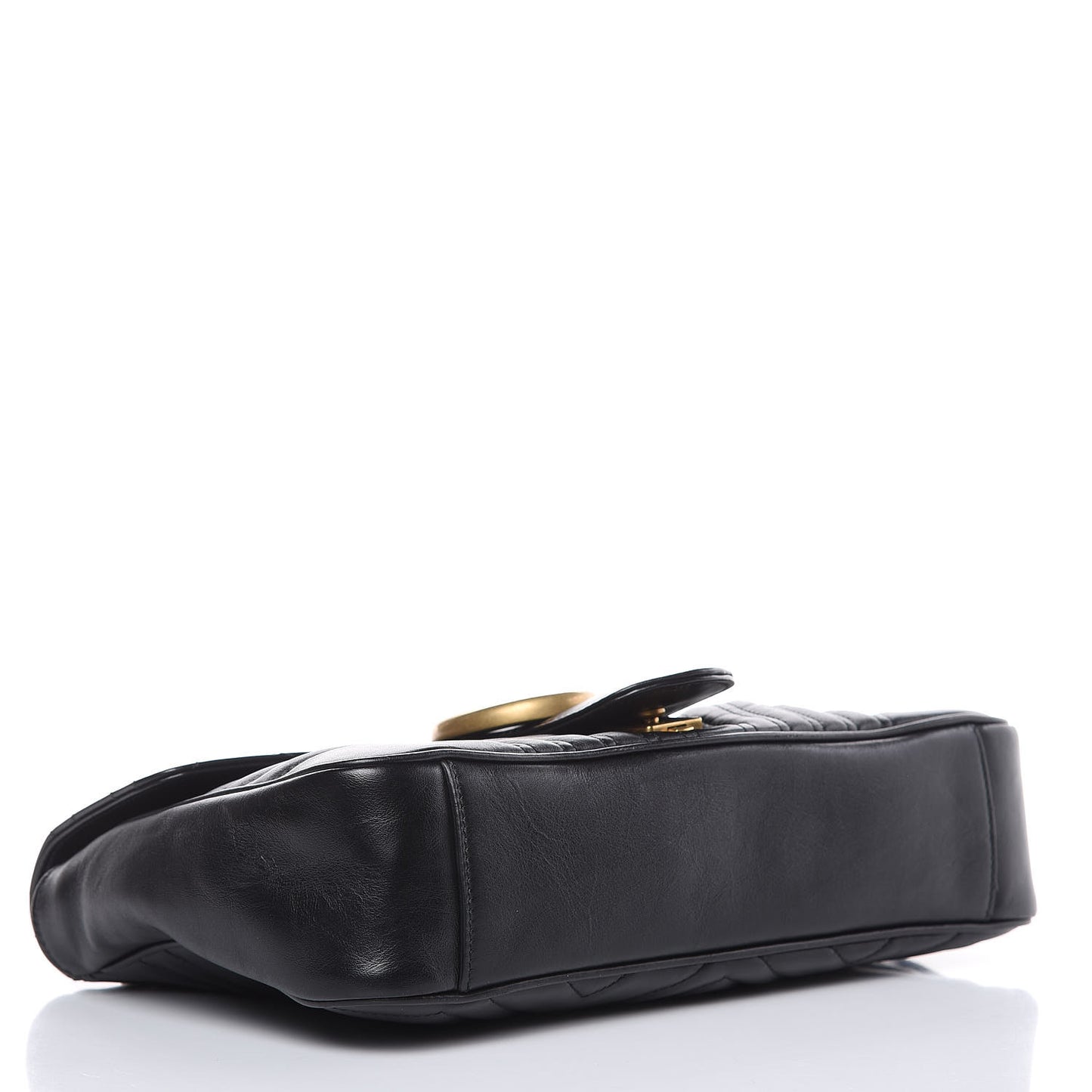 Calfskin Matelasse Medium GG Marmont Shoulder Bag Black