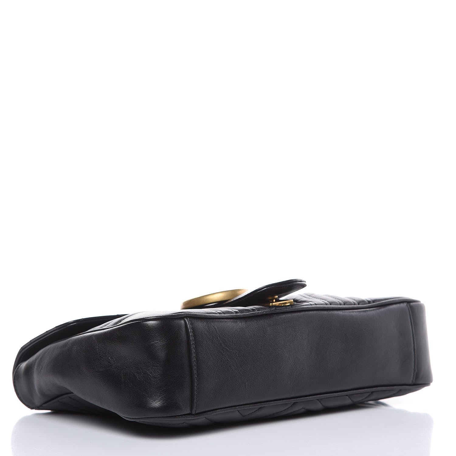 Gucci Calfskin Matelasse Medium GG Marmont Shoulder Bag Black 4 of 16
