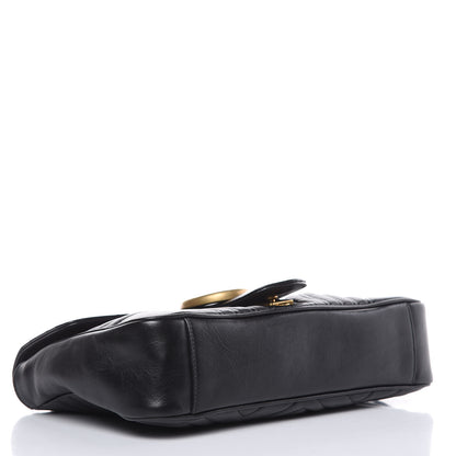 Gucci Calfskin Matelasse Medium GG Marmont Shoulder Bag Black 4 of 16