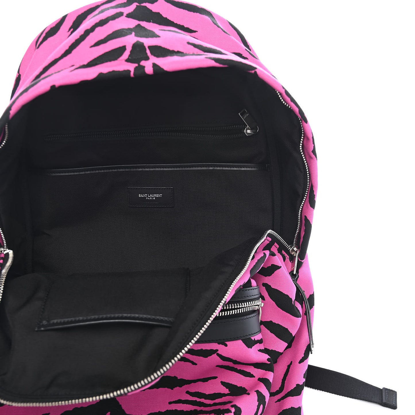 Canvas Zebra Print City Backpack Pink Black