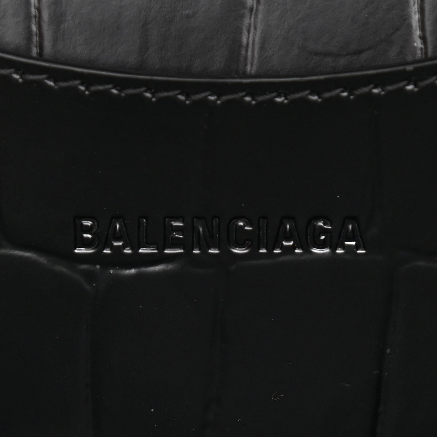 Balenciaga Semi Shiny Calfskin Crocodile Embossed Neo Classic Black Hardware S City Black 6 of 13
