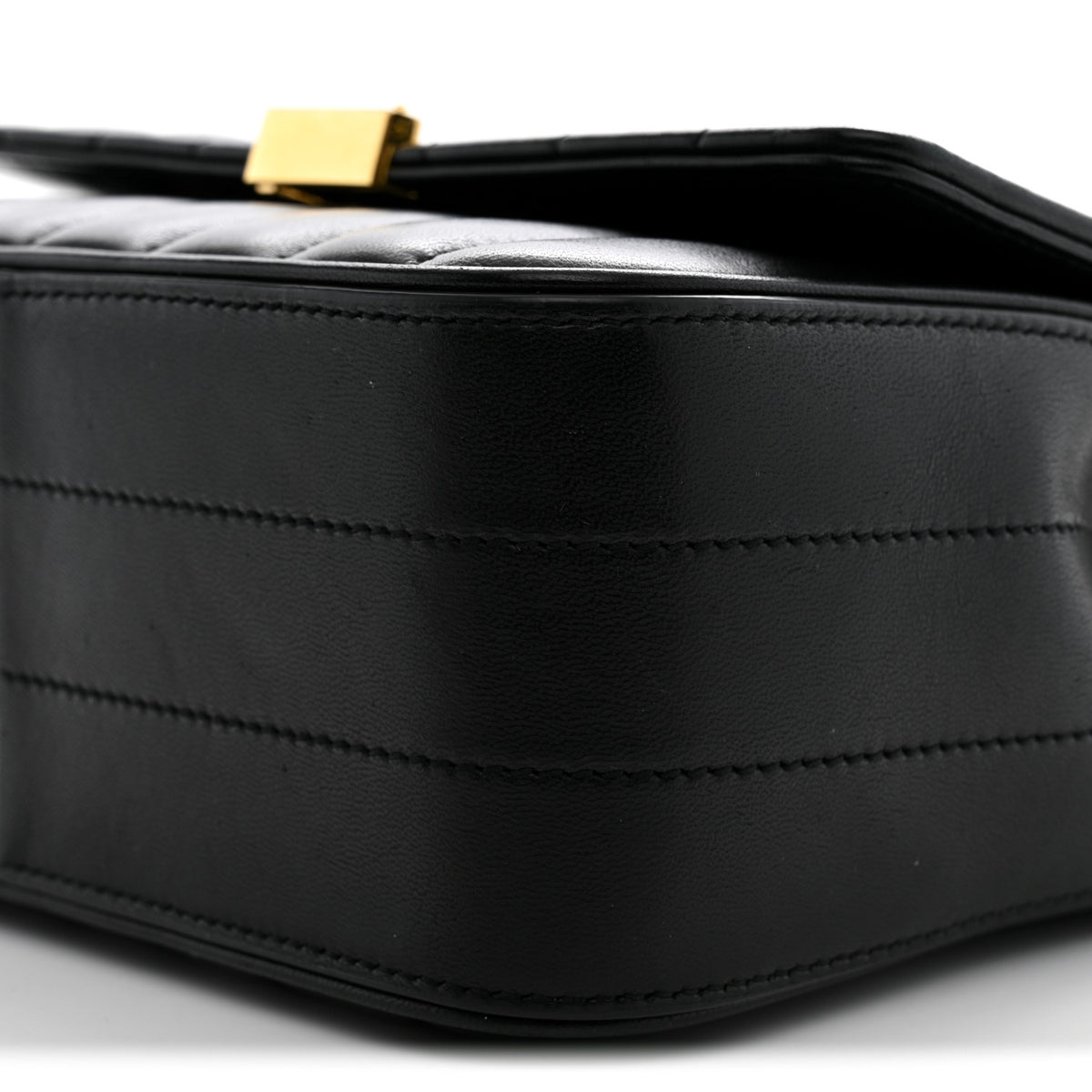 Saint Laurent Lambskin Matelasse Monogram Medium Vicky Chain Bag Black 10 of 10