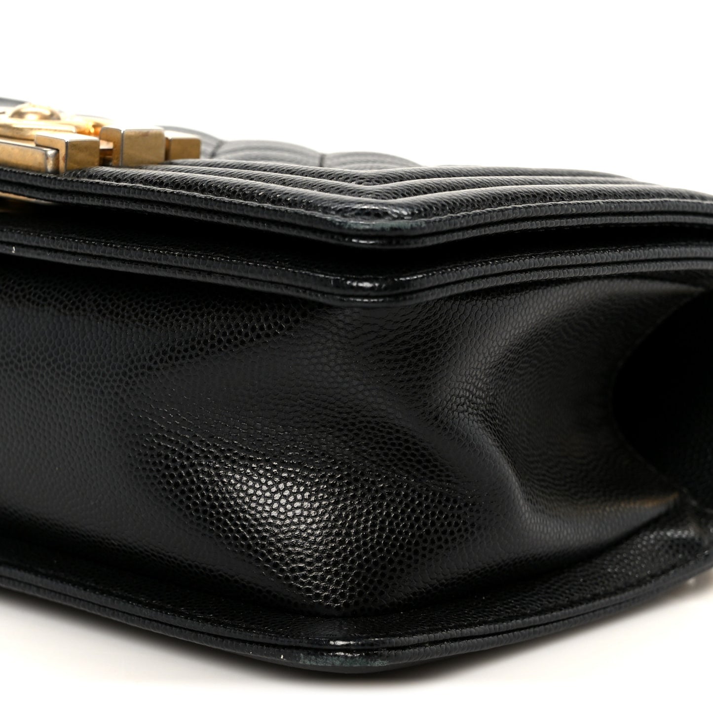 Caviar Quilted Small Boy Flap Black