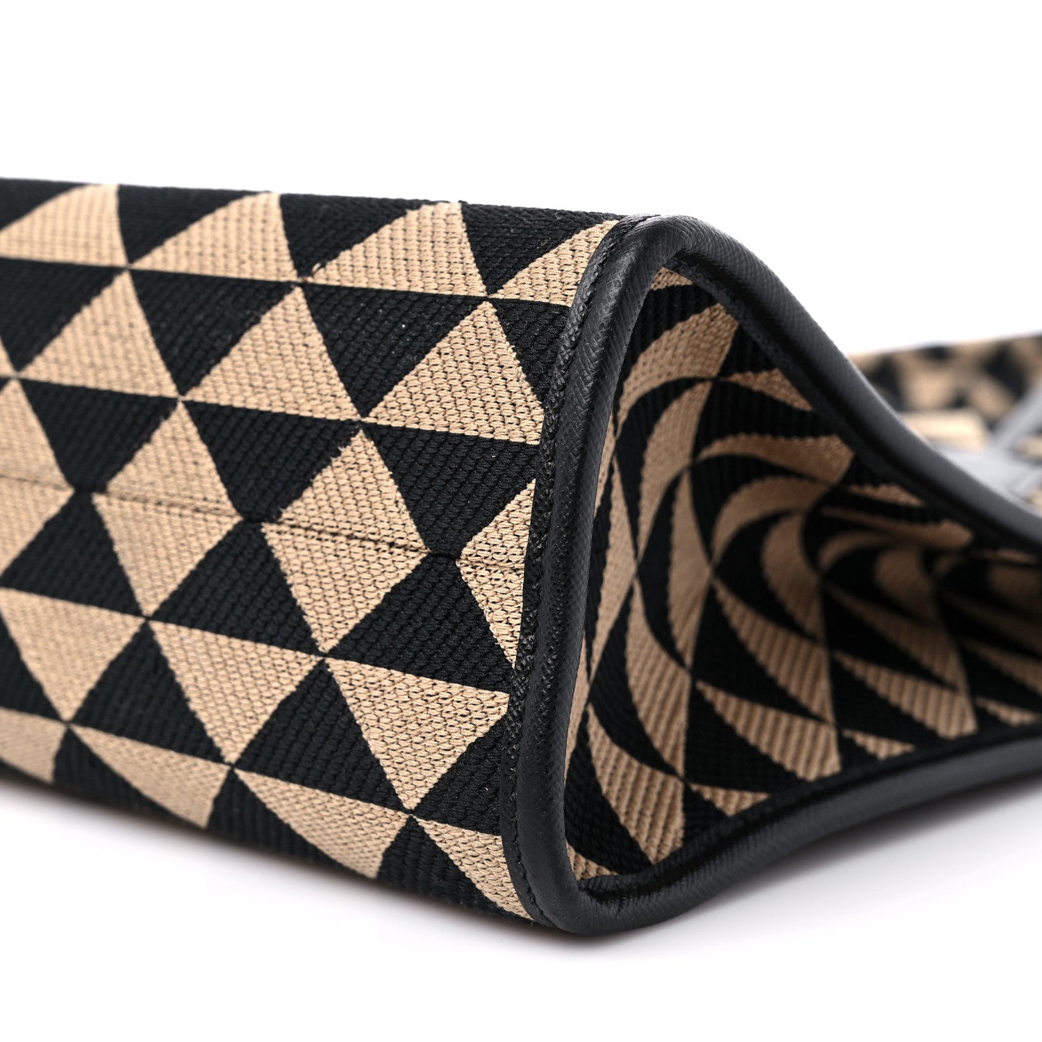 Prada Jacquard Saffiano Triangolo Symbole Embroidered Large Tote Black Corda 8 of 8