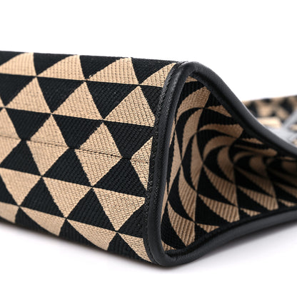 Prada Jacquard Saffiano Triangolo Symbole Embroidered Large Tote Black Corda 8 of 8