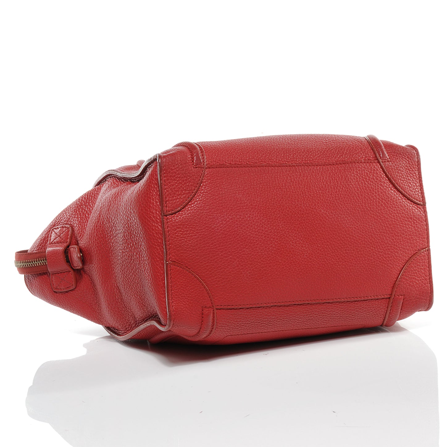 Pebbled Leather Mini Luggage Bag Red