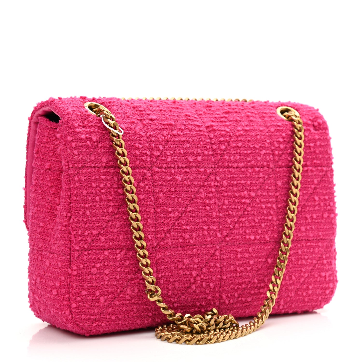 Saint Laurent Boucle Tweed Patchwork Monogram Medium Jamie Baguette Magenta 2 of 11