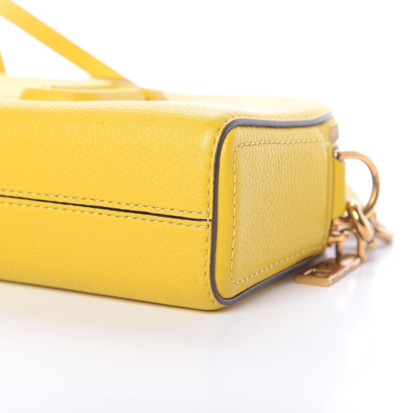 Calfskin Shutter Camera Crossbody Bag Sunshine Yellow