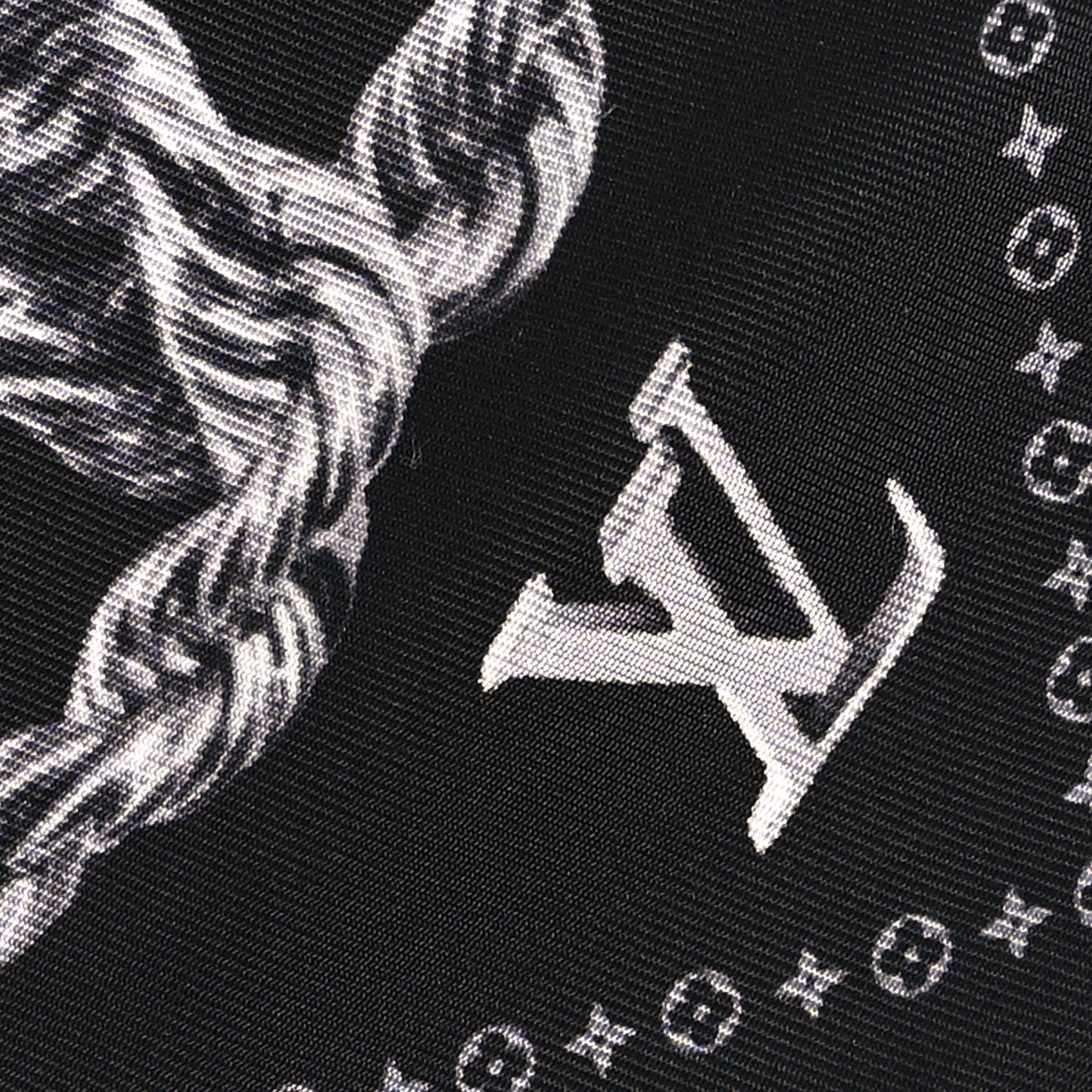 Silk LV Dynasty Brooch Square Scarf Black