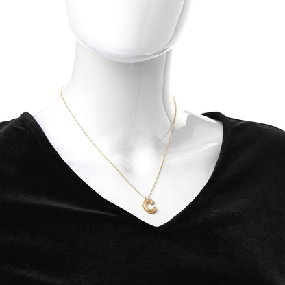 Roberto Coin 18K Yellow Gold Diamond Princess Initial C Pendant Necklace 2 of 5