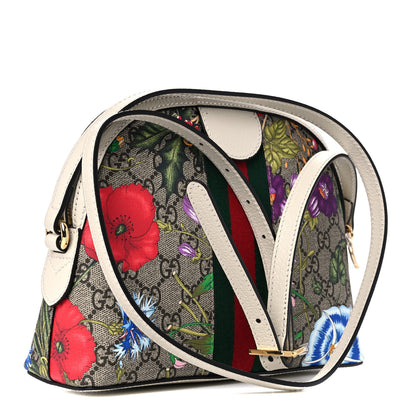 Gucci GG Supreme Monogram Flora Web GG Small Ophidia Dome Shoulder Bag White 3 of 12