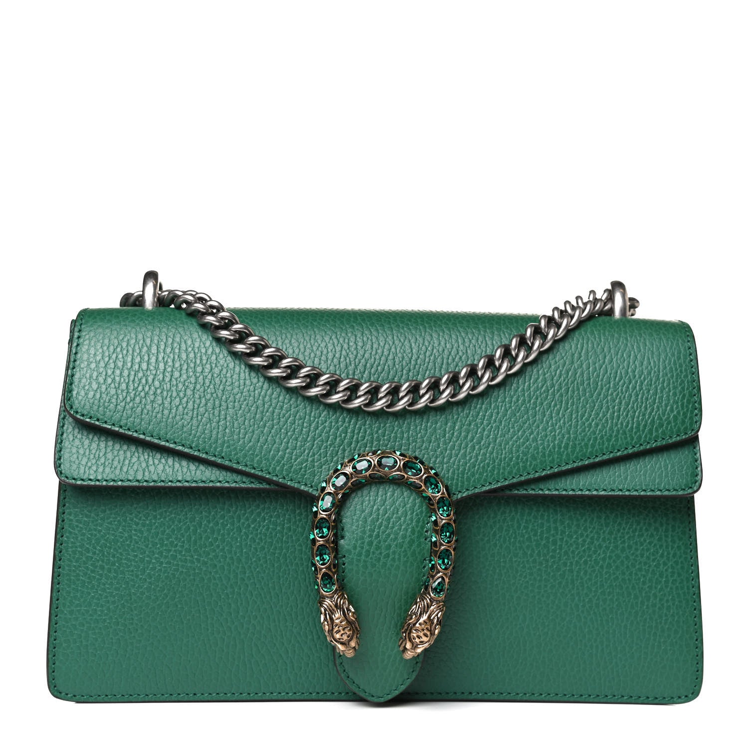 Gucci Pebbled Calfskin Small Dionysus Shoulder Bag Emerald 1 of 14