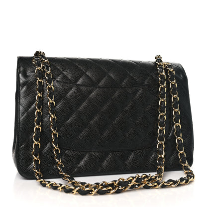 Chanel Caviar Quilted Jumbo Double Flap Black 3 of 10