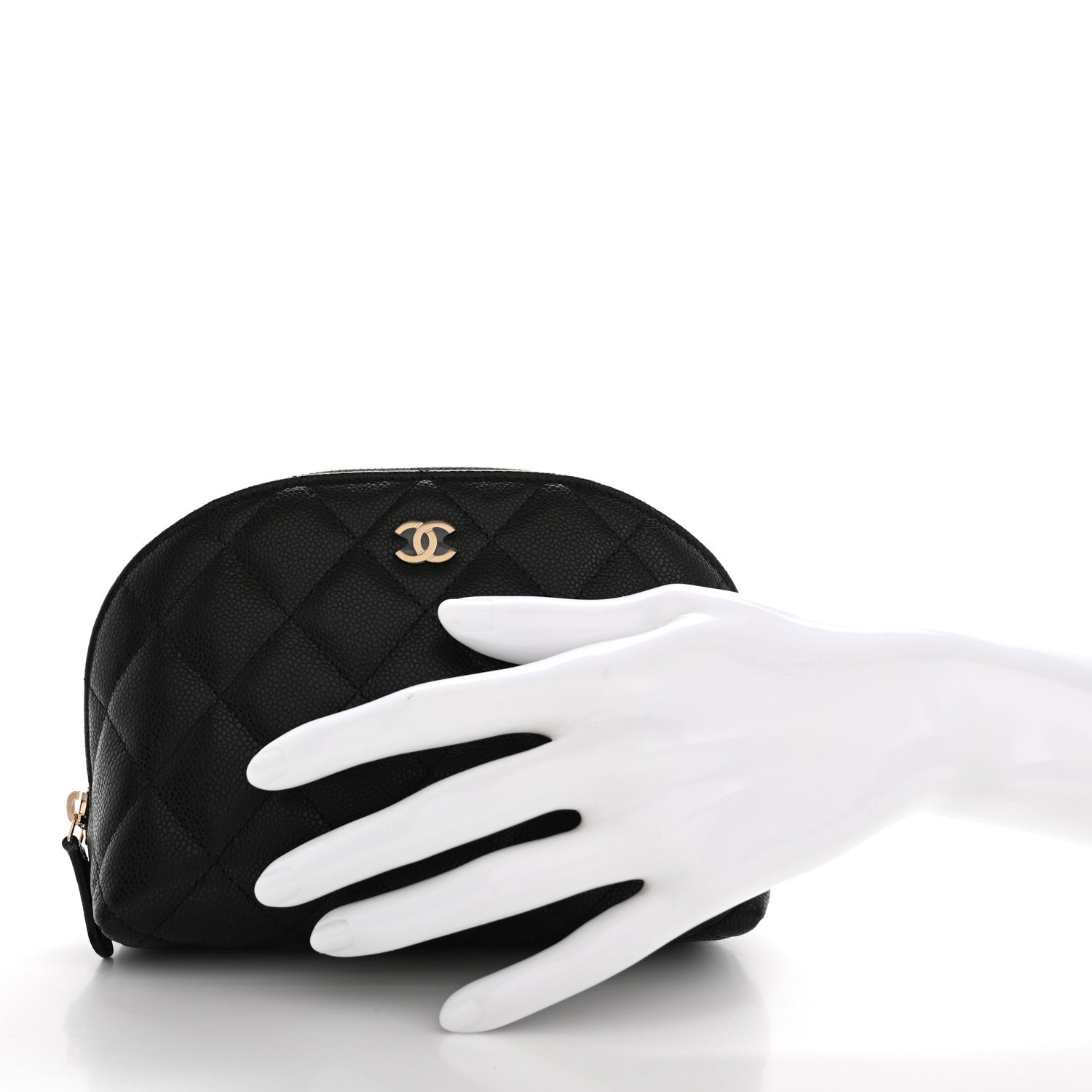 Chanel Caviar Quilted Small Cosmetic Case Black 2 of 7