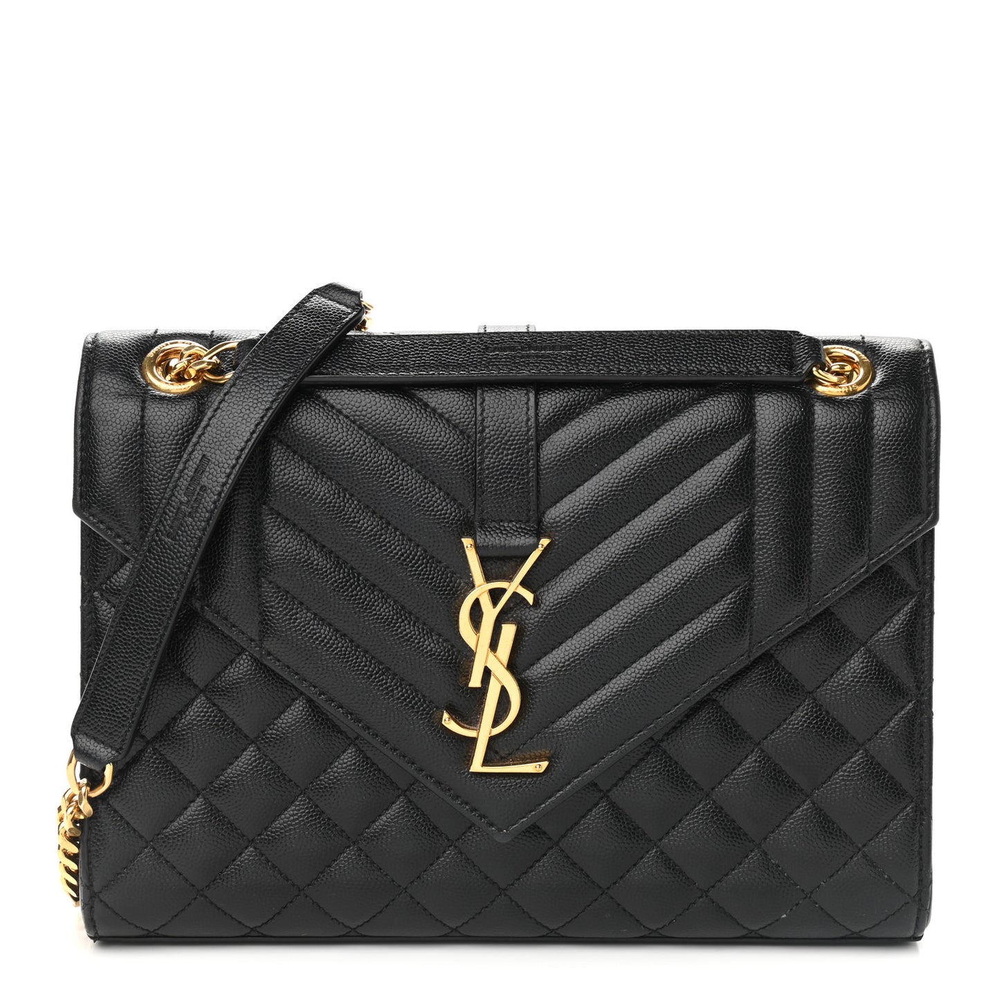 Grain De Poudre Textured Mixed Matelasse Triquilt Medium Monogram Satchel Black