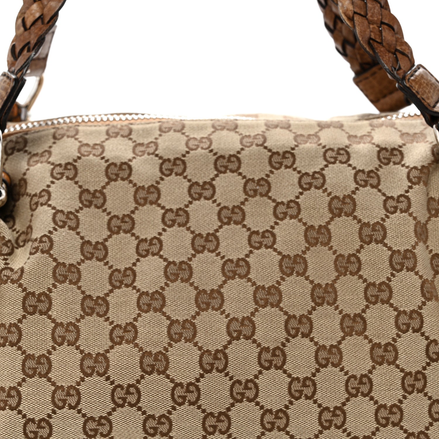Gucci Monogram Bamboo Bar Medium Tote Brown 7 of 10