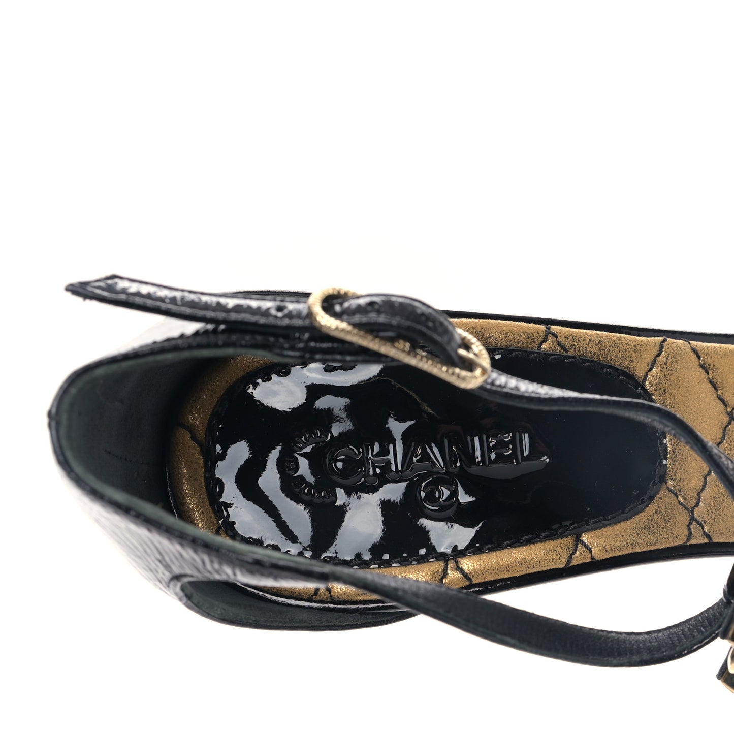 Patent Gripoix Pearl Sandals 39.5 Black