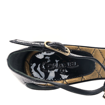 Chanel Patent Gripoix Pearl Sandals 39.5 Black 7 of 8