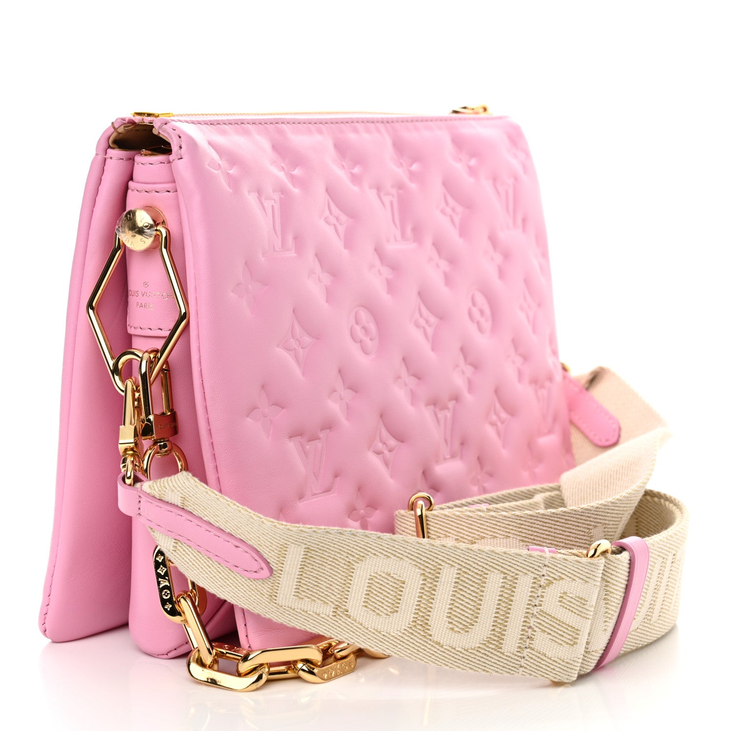 Louis Vuitton Lambskin Embossed Monogram Coussin PM  Rose Bonbon 3 of 10