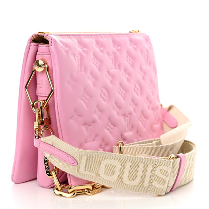 Louis Vuitton Lambskin Embossed Monogram Coussin PM  Rose Bonbon 3 of 10