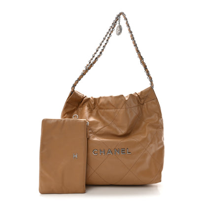 Chanel Shiny Calfskin Quilted Small Chanel 22 Beige 3 of 11