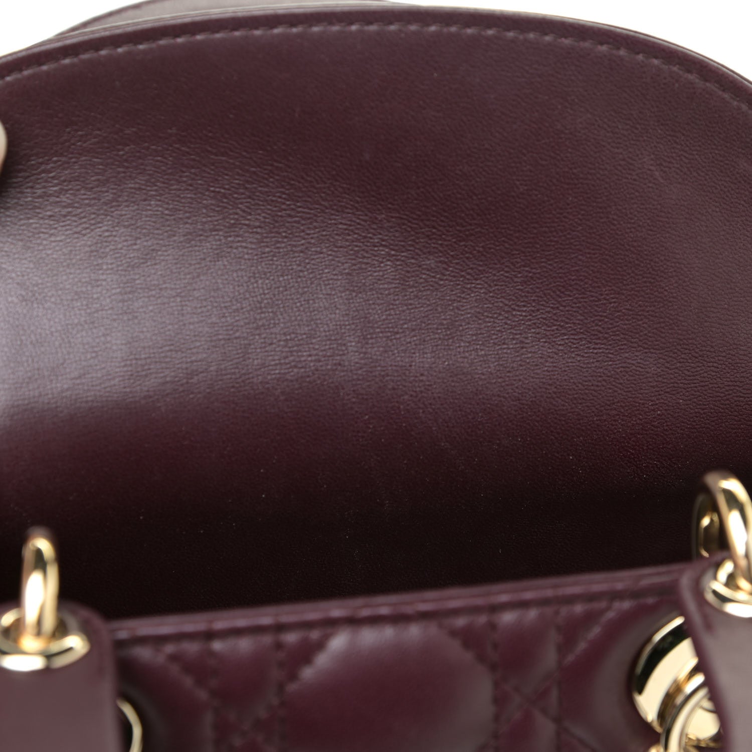Christian Dior Lambskin Cannage Small Lucky Badges My Lady Dior Burgundy 11 of 15