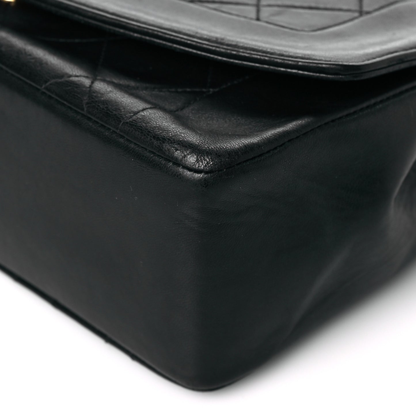 Lambskin Quilted Small Single Flap Black