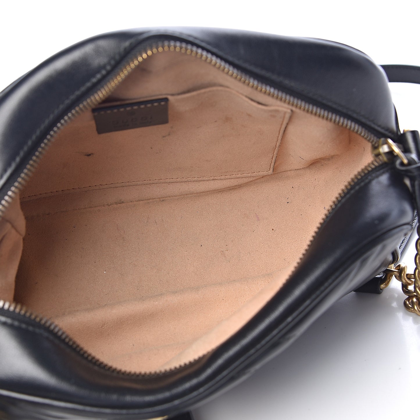 Calfskin Matelasse Small GG Marmont Chain Shoulder Bag Black