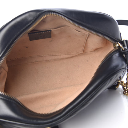 Gucci Calfskin Matelasse Small GG Marmont Chain Shoulder Bag Black 5 of 14