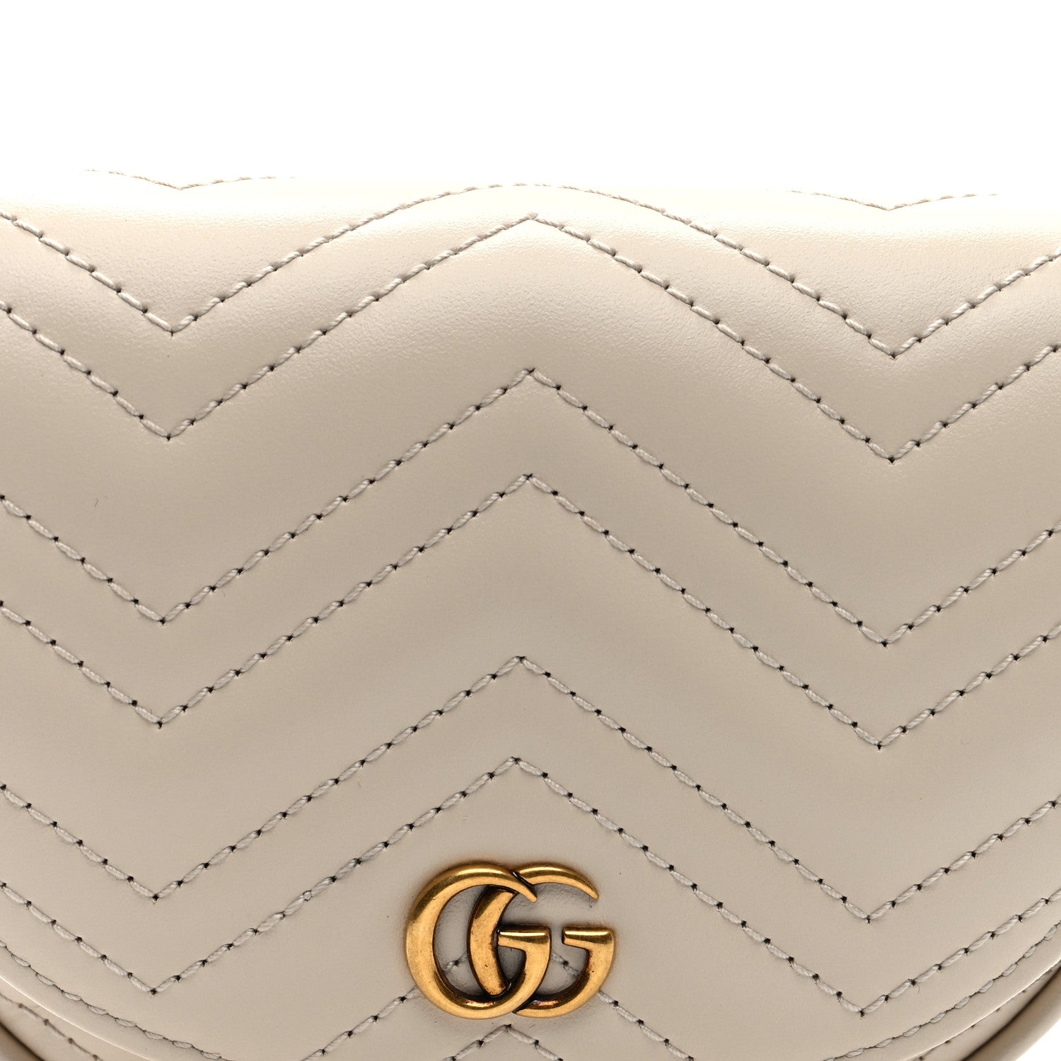 Gucci Calfskin Matelasse Mini GG Marmont Chain Belt Bag Mystic White 8 of 10