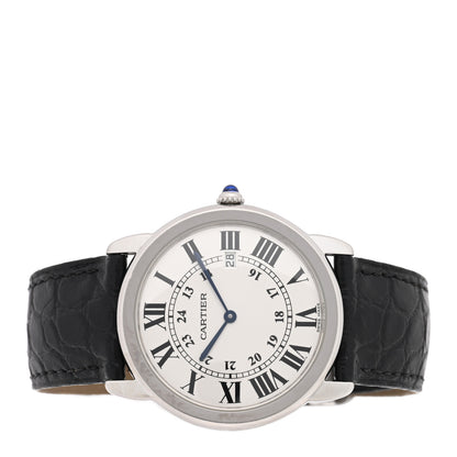 Cartier Stainless Steel Alligator 36mm Ronde Solo Quartz Watch 2 of 5