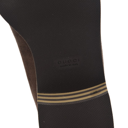 Gucci Velvet GG Monogram Thompson Derby Loafers 40 Vintage Cocoa Brown 6 of 9