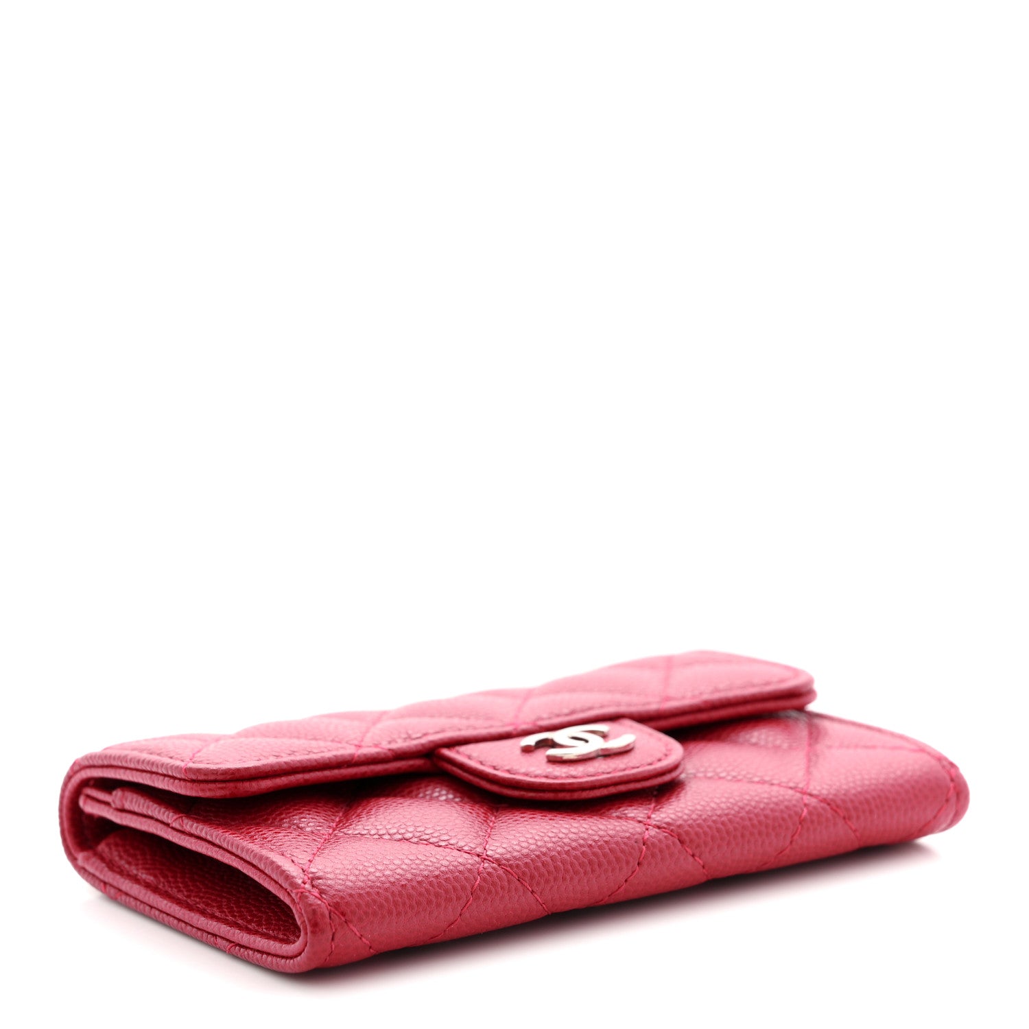 Chanel Caviar Quilted Flap Card Holder Wallet Red 4 of 7