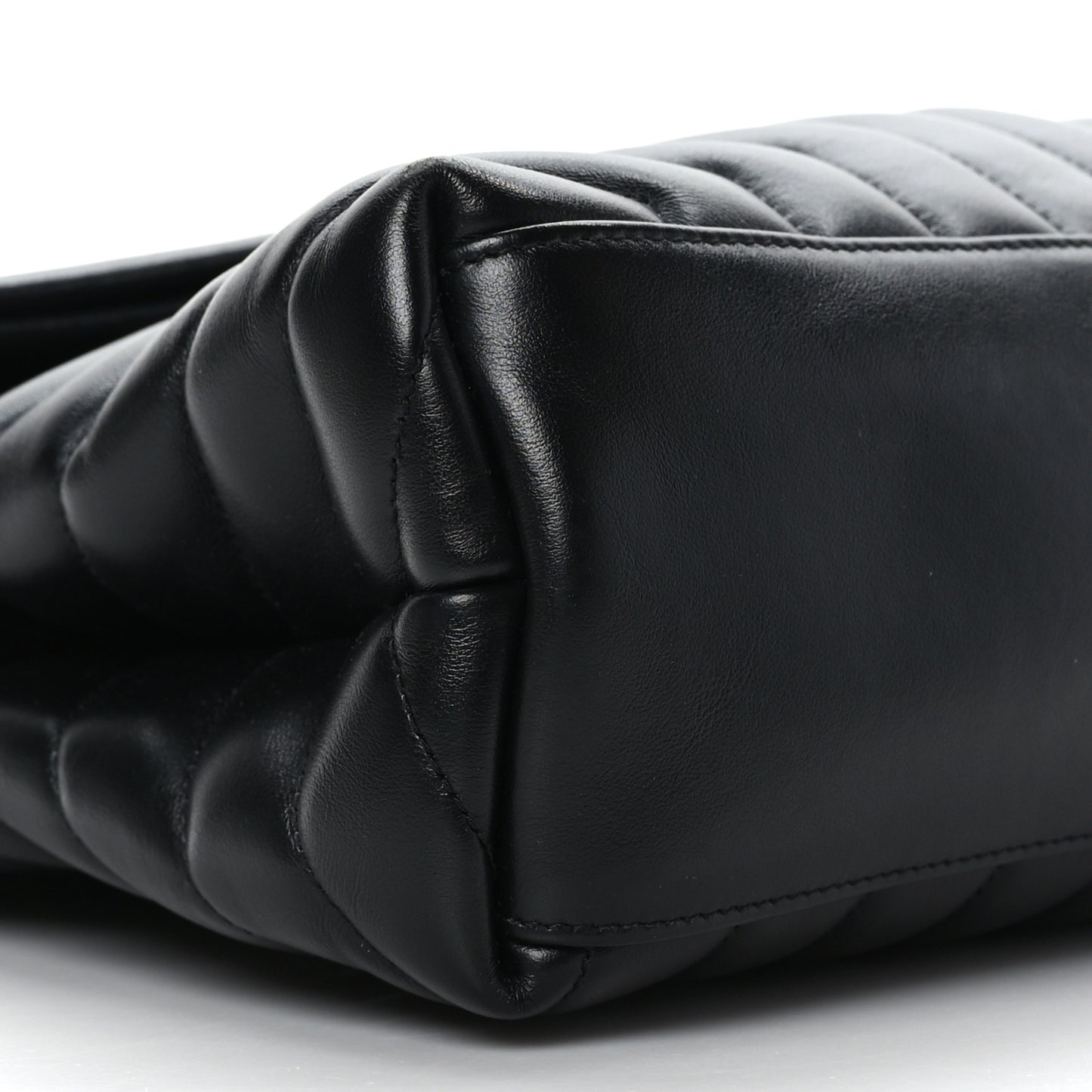 Calfskin Y Quilted Monogram Monochrome Medium Loulou Chain Satchel Black