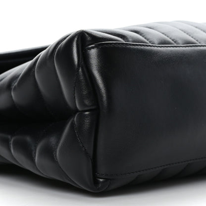 Saint Laurent Calfskin Y Quilted Monogram Monochrome Medium Loulou Chain Satchel Black 8 of 9