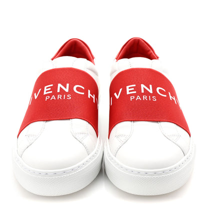 Givenchy Calfskin Band Logo Womens Urban Street Sneakers 37 White Red 3 of 10