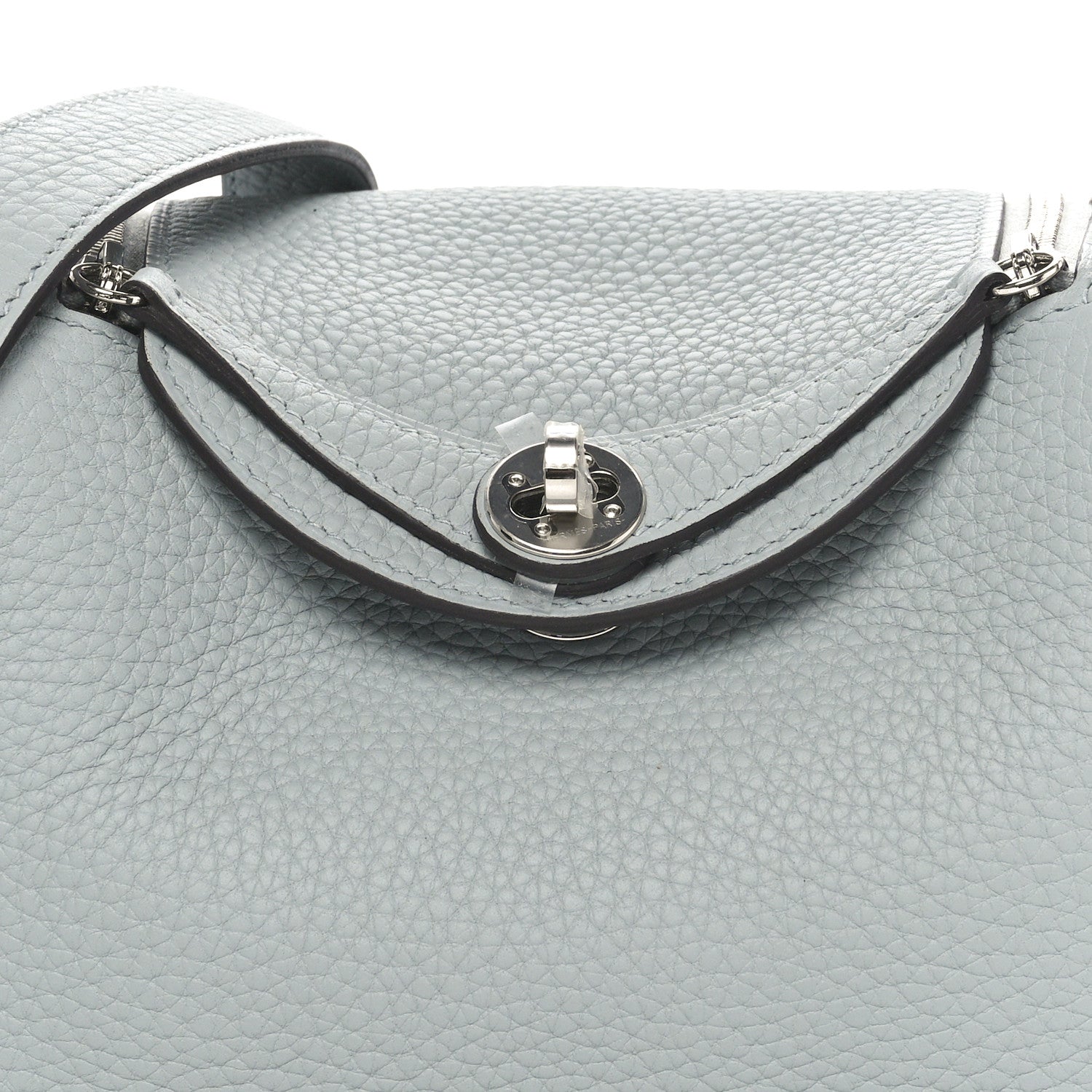 Hermes Taurillon Clemence Mini Lindy 20 Bleu Glacier 8 of 10