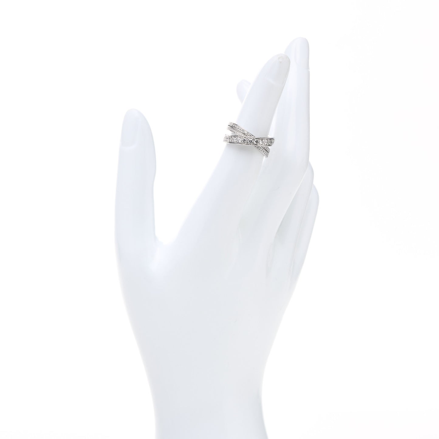 18K White Gold Diamond Etincelle de Cartier Ring 49 4.75