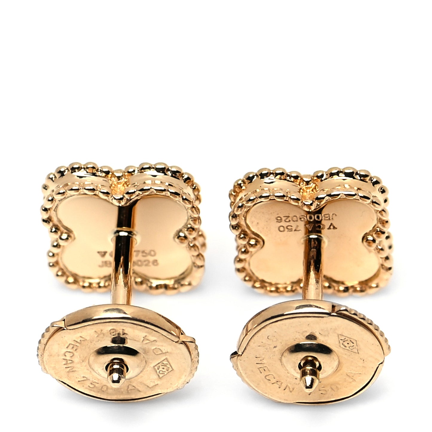 18K Yellow Gold Black Onyx Sweet Alhambra Earrings