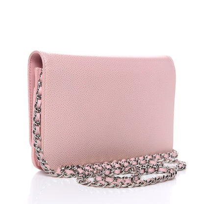 Chanel Caviar Timeless CC Wallet On Chain WOC Pink 3 of 12