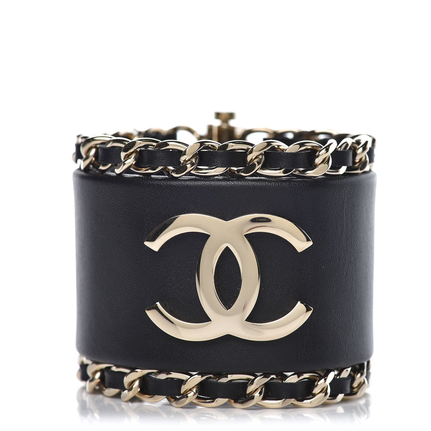 Chanel Calfskin CC Chain Bracelet M Black 1 of 6