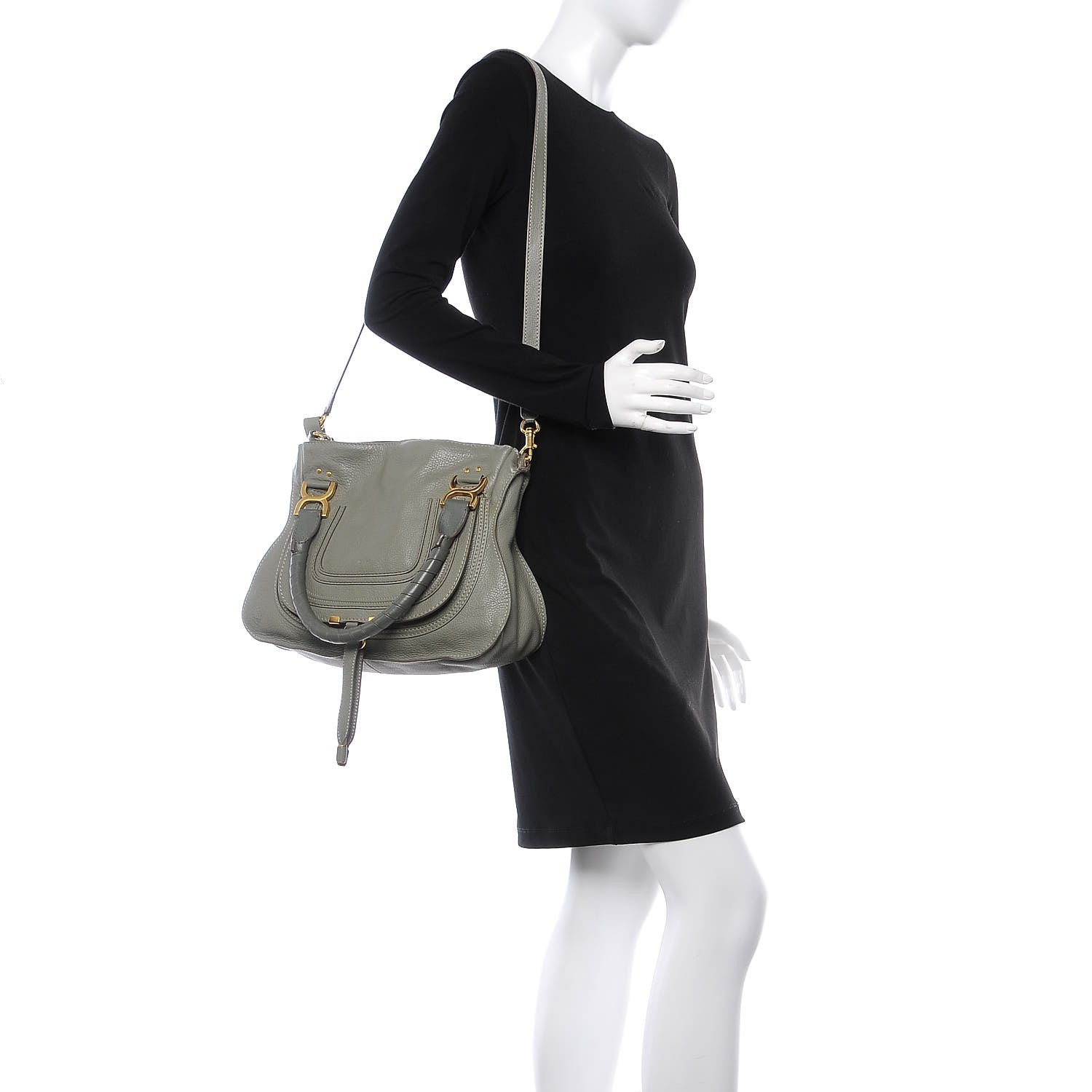 Chloe Calfskin Medium Marcie Satchel Baobab Green 3 of 9